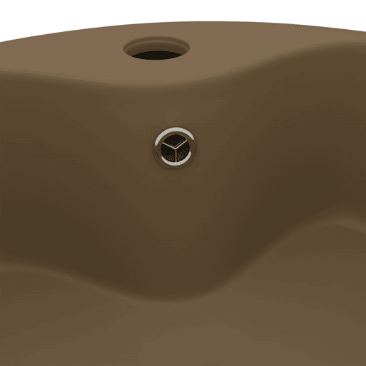Lavatório - Lavabo - Pia de banheiro com extravasamento 36x13 cm cerâmica creme mate