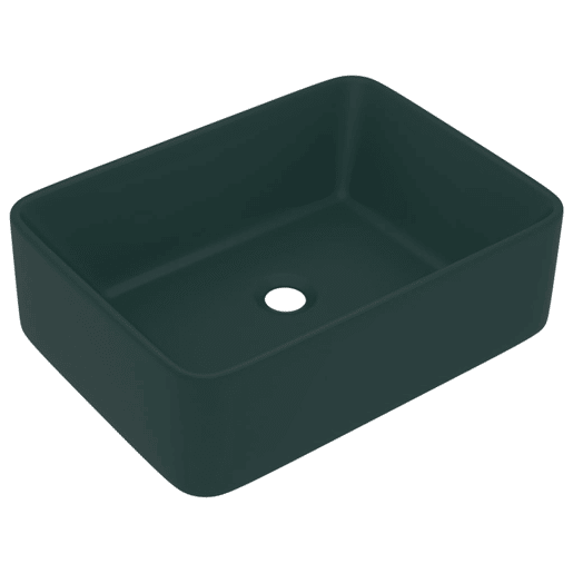 Lavatório - Lavabo - Pia de banheiro luxuoso 41x30x12 cm cerâmica verde-escuro mate