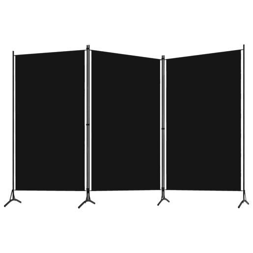 Biombo - Separador de Ambientes - Divisória de quarto com 3 painéis 260x180 cm preto