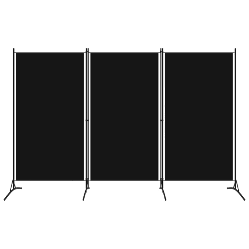 Biombo - Separador de Ambientes - Divisória de quarto com 3 painéis 260x180 cm preto