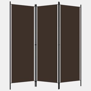 Biombo - Separador de Ambientes - Divisória de quarto com 3 painéis 150x180 cm castanho