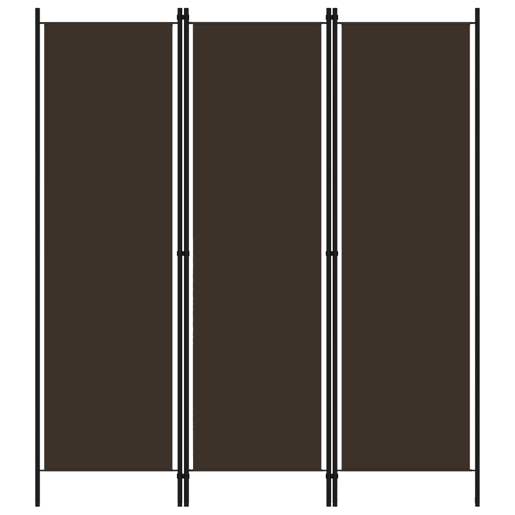 Biombo - Separador de Ambientes - Divisória de quarto com 3 painéis 150x180 cm castanho