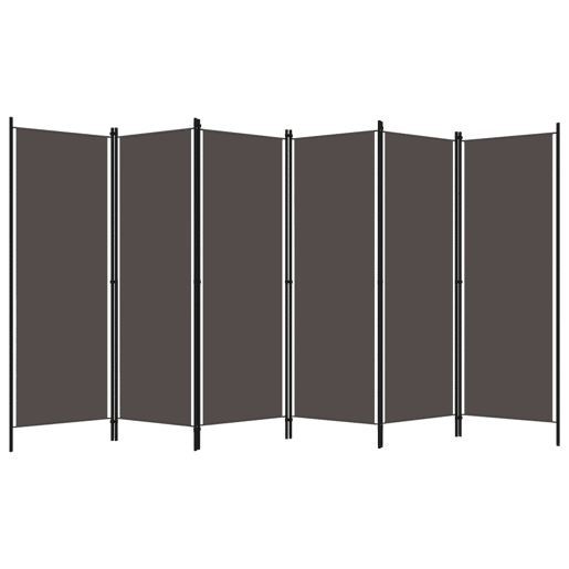 Biombo - Separador de Ambientes - Divisória de quarto com 6 painéis 300x180 cm antracite