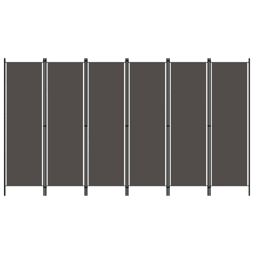 Biombo - Separador de Ambientes - Divisória de quarto com 6 painéis 300x180 cm antracite