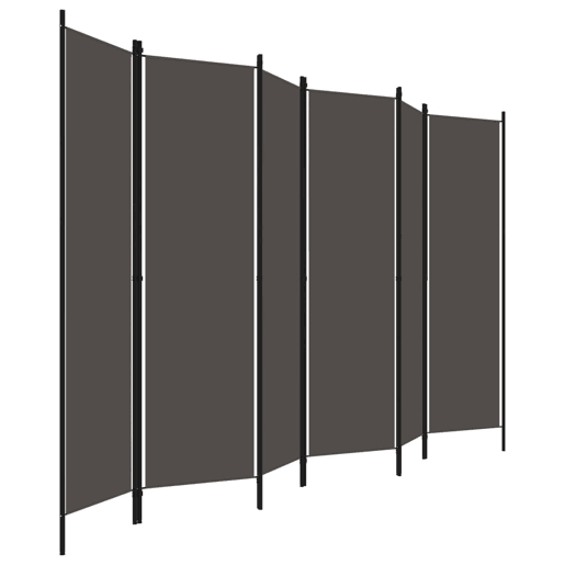 Biombo - Separador de Ambientes - Divisória de quarto com 6 painéis 300x180 cm antracite