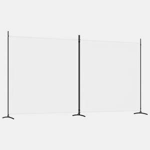 Biombo - Separador de Ambientes - Divisória com 2 painéis 348x180 cm tecido branco