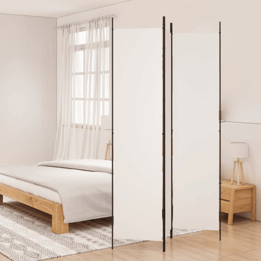 Biombo - Separador de Ambientes com 3 painéis 150x220 cm tecido branco Biombo - Separador de Ambientes com 3 painéis 150x220 cm tecido branco