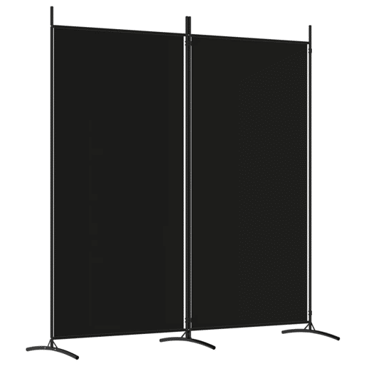 Biombo - Separador de Ambientes - Divisória de quarto com 2 painel 175x180 cm preto tecido