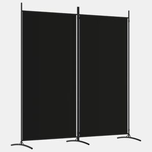 Biombo - Separador de Ambientes - Divisória de quarto com 2 painel 175x180 cm preto tecido