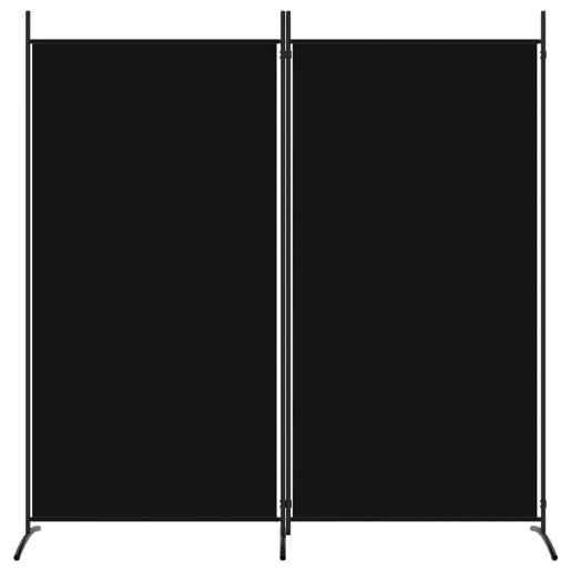 Biombo - Separador de Ambientes - Divisória de quarto com 2 painel 175x180 cm preto tecido