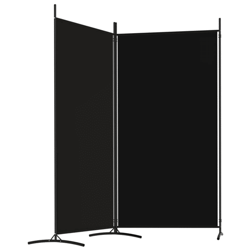 Biombo - Separador de Ambientes - Divisória de quarto com 2 painel 175x180 cm preto tecido
