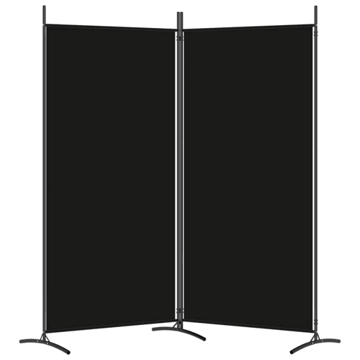Biombo - Separador de Ambientes - Divisória de quarto com 2 painel 175x180 cm preto tecido