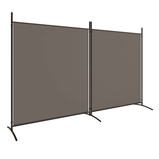 Biombo - Separador de Ambientes - Divisória com 2 painéis 348x180 cm tecido antracite