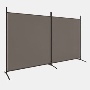 Biombo - Separador de Ambientes - Divisória com 2 painéis 348x180 cm tecido antracite