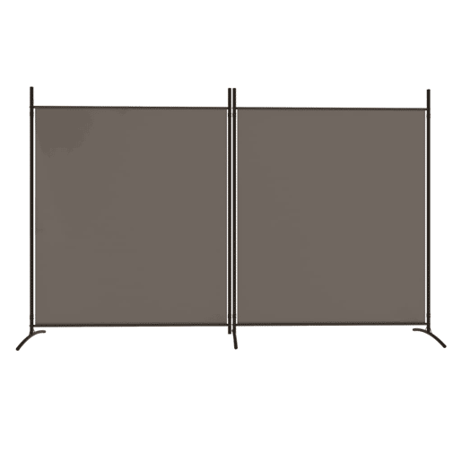 Biombo - Separador de Ambientes - Divisória com 2 painéis 348x180 cm tecido antracite