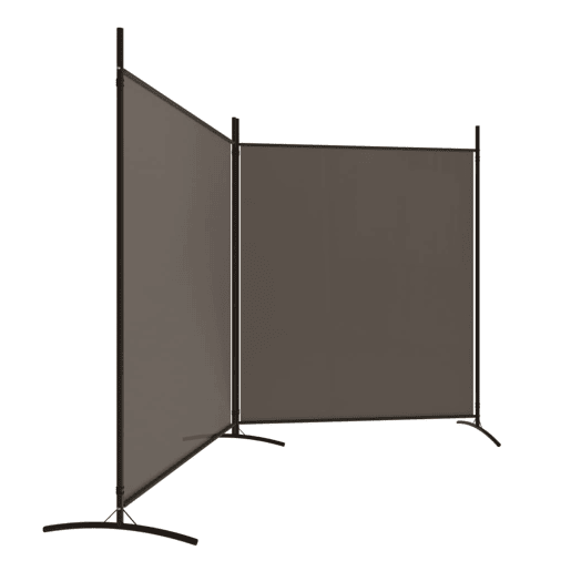Biombo - Separador de Ambientes - Divisória com 2 painéis 348x180 cm tecido antracite