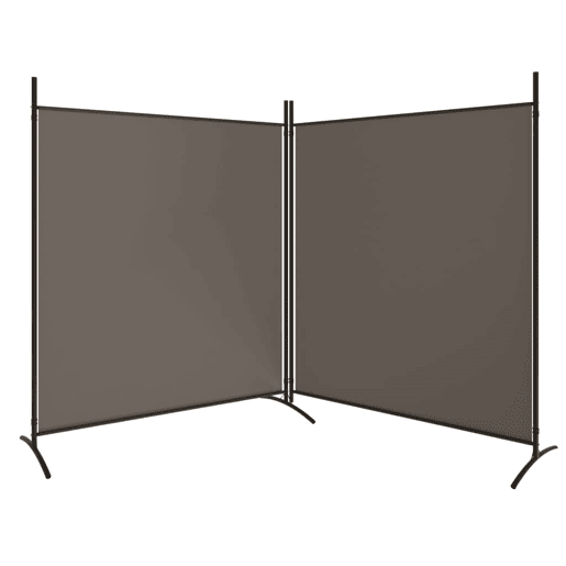 Biombo - Separador de Ambientes - Divisória com 2 painéis 348x180 cm tecido antracite