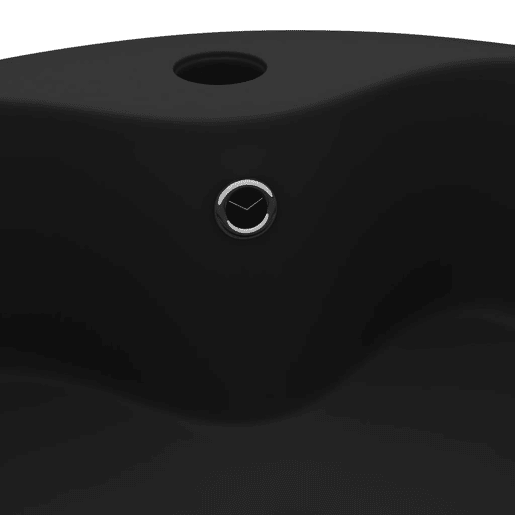 Lavatório - Lavabo - Pia de banheiro com extravasamento 36x13 cm cerâmica preto mate