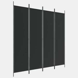Biombo - Separador de Ambientes - Divisória com 4 painéis 200x200 cm tecido preto