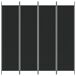 Biombo - Separador Divisor de 4 paneles Biombo - Separador Divisor de 4 paneles Negro