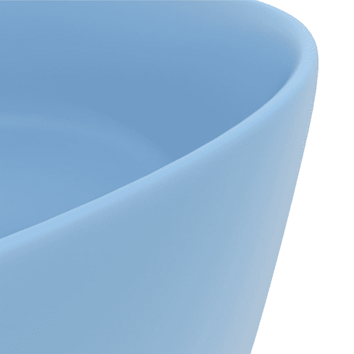 Lavatório - Lavabo - Pia de banheiro luxuoso redondo 40x15 cm cerâmica azul-claro mate