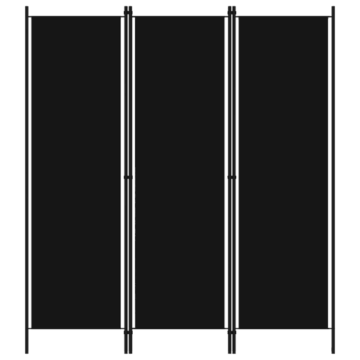 Biombo - Separador de Ambientes - Divisória de quarto com 3 painéis 150x180 cm preto