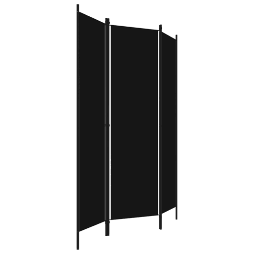 Biombo - Separador de Ambientes - Divisória de quarto com 3 painéis 150x180 cm preto