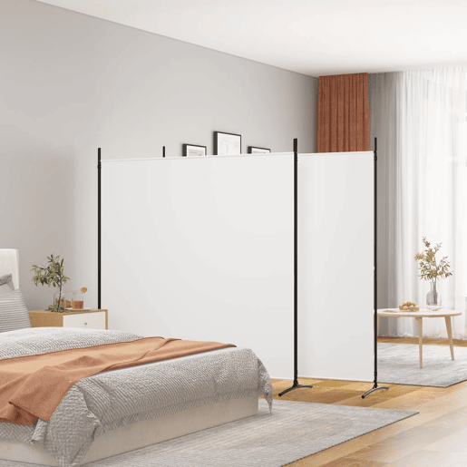 Biombo - Separador de Ambientes com 3 painéis 525x180 cm tecido branco