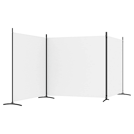 Biombo - Separador de Ambientes com 3 painéis 525x180 cm tecido branco