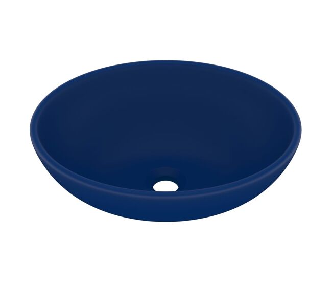 Lavabo - lavamanos de lujo ovalado cerámica azul oscuro mate 40x33 cm