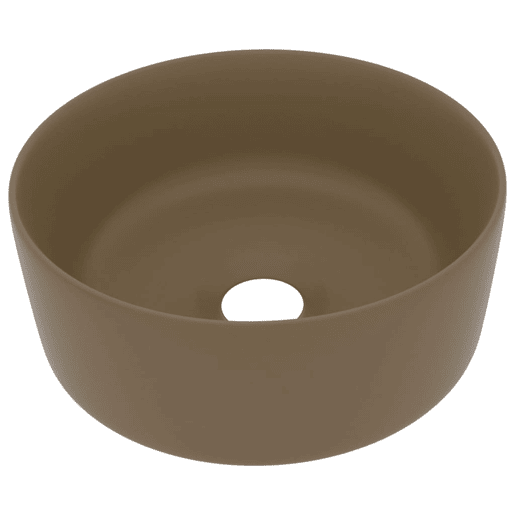 Lavatório - Lavabo - Pia de banheiro luxuoso redondo 40x15 cm cerâmica creme mate