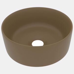 Lavatório - Lavabo - Pia de banheiro luxuoso redondo 40x15 cm cerâmica creme mate