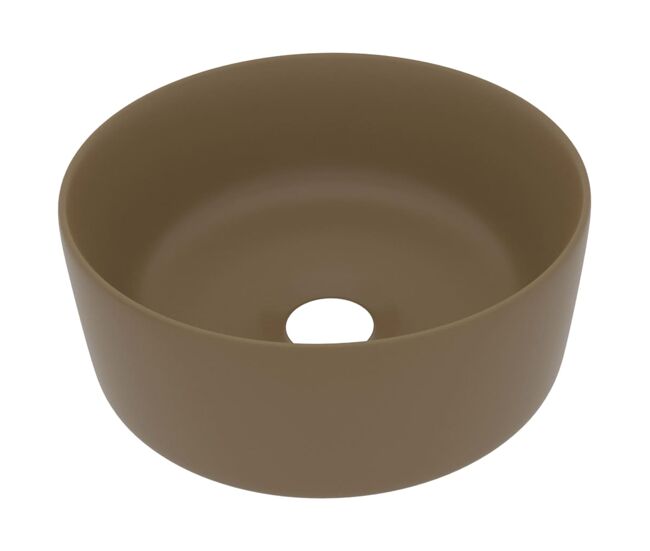 Lavabo - lavamanos de lujo redondo cerámica crema mate 40x15 cm