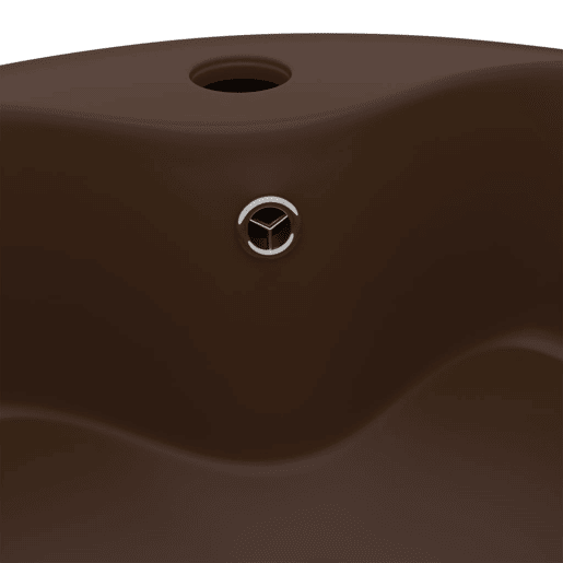 Lavatório - Lavabo - Pia de banheiro c extravasamento 36x13cm cerâmica castanho-esc. mate Lavatório - Lavabo - Pia de banheiro c extravasamento 36x13cm cerâmica castanho-esc. mate