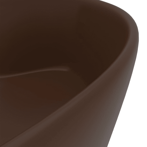 Lavatório - Lavabo - Pia de banheiro c extravasamento 36x13cm cerâmica castanho-esc. mate Lavatório - Lavabo - Pia de banheiro c extravasamento 36x13cm cerâmica castanho-esc. mate
