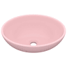 Lavatório - Lavabo - Pia de banheiro luxuoso formato oval 40x33 cm cerâmica rosa mate