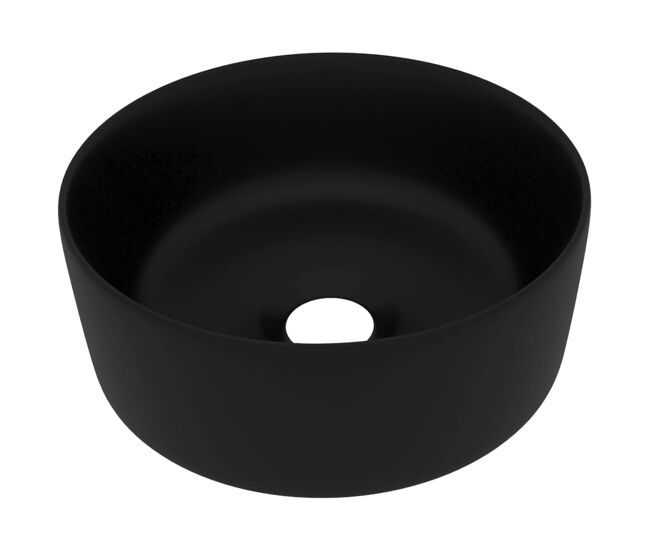 Lavabo - lavamanos de lujo redondo cerámica negro mate 40x15 cm