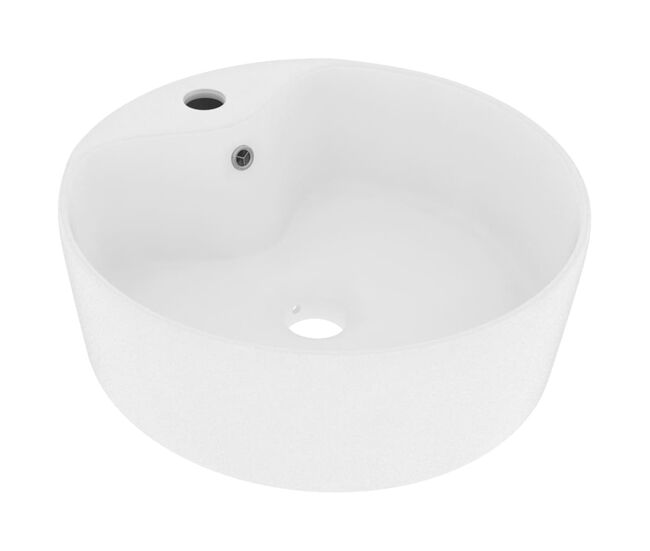 Lavabo - lavamanos lujo con rebosadero cerámica blanco mate 36x13 cm