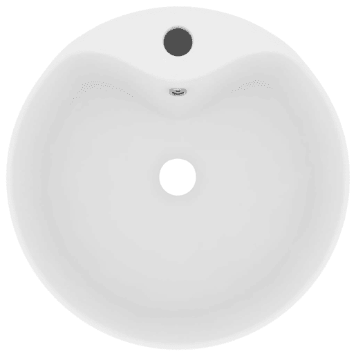 Lavatório - Lavabo - Pia de banheiro com extravasamento 36x13 cm cerâmica branco mate
