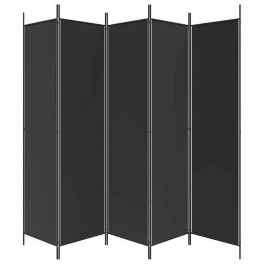 Biombo - Separador de Ambientes - Divisória de quarto com 5 painéis 250x200 cm tecido preto