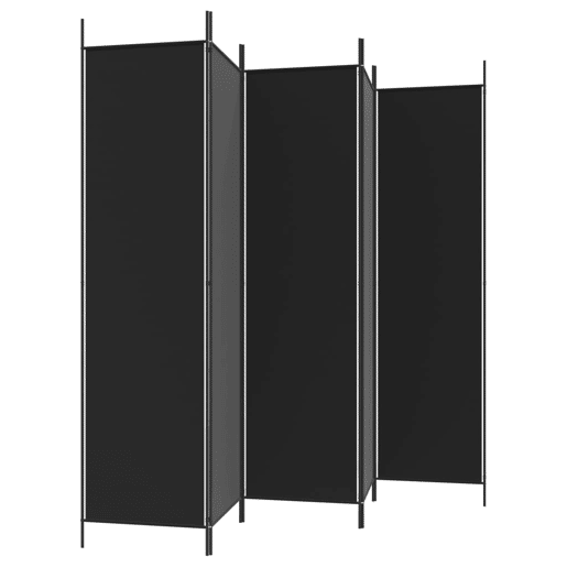 Biombo - Separador de Ambientes - Divisória de quarto com 5 painéis 250x200 cm tecido preto