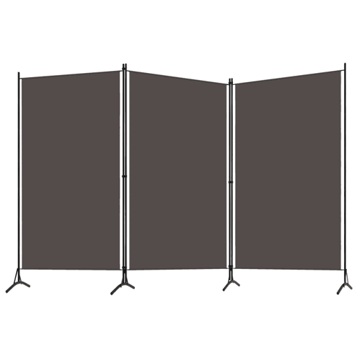 Biombo - Separador de Ambientes - Divisória de quarto com 3 painéis 260x180 cm antracite