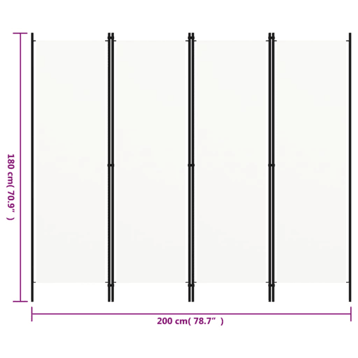 Biombo - Separador de Ambientes - Divisória de quarto com 4 painéis 200x180 cm branco Biombo - Separador de Ambientes - Divisória de quarto com 4 painéis 200x180 cm branco