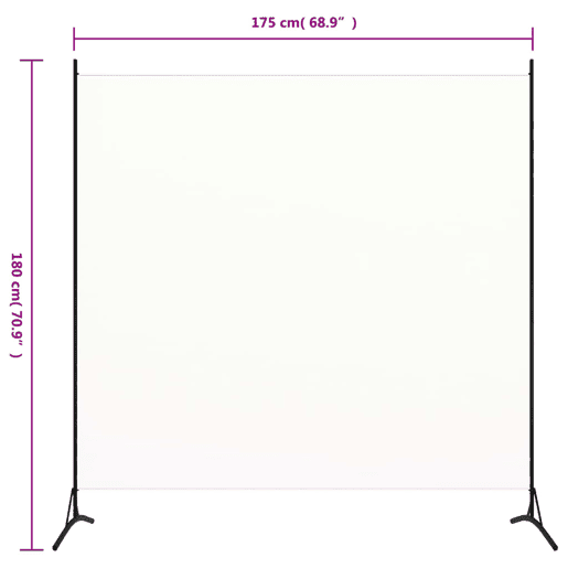 Biombo - Separador de Ambientes - Divisória com 1 painel 175x180 cm tecido branco