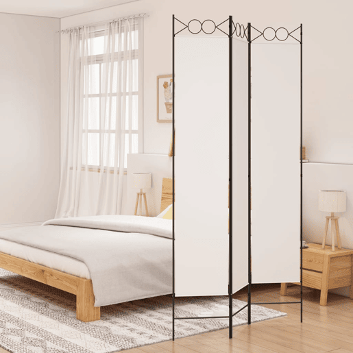 Biombo - Separador de Ambientes com 3 painéis 120x220 cm tecido branco