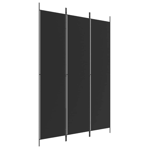 Biombo - Separador de Ambientes - Divisória com 3 painéis 150x220 cm tecido preto