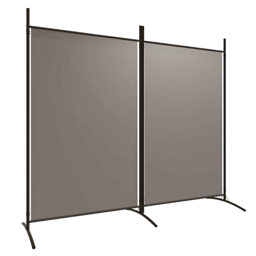 Biombo - Separador de Ambientes - Divisória com 2 painéis 175x180 cm tecido antracite