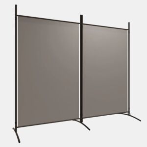 Biombo - Separador de Ambientes - Divisória com 2 painéis 175x180 cm tecido antracite