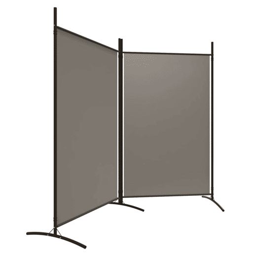 Biombo - Separador de Ambientes - Divisória com 2 painéis 175x180 cm tecido antracite