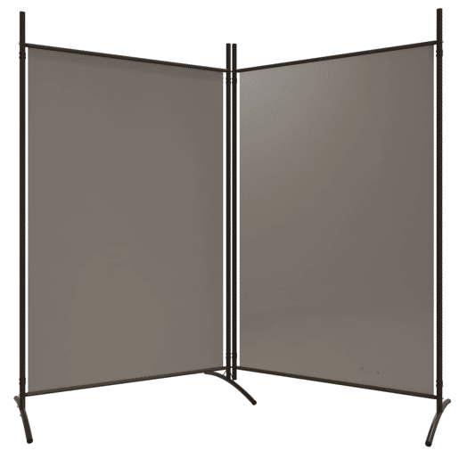 Biombo - Separador de Ambientes - Divisória com 2 painéis 175x180 cm tecido antracite
